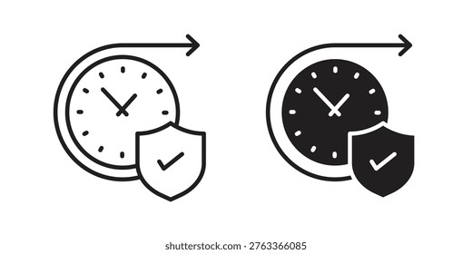 Long term protection icon set. black Illustration for graphic and web design.