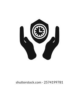 Long term protection icon Simple thin line flat symbol