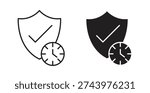 Long term protection icon symbol vector graphic designs on white. Best for ui Design