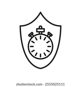 Long term protection icon Symbol mark in Outline style