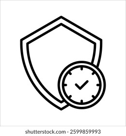 Long term protection Icon. Symbol isolated white background. vector illustration. color editable.