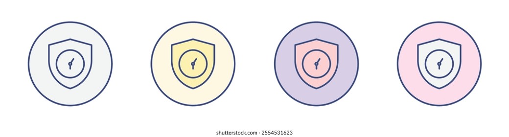 Long term protection icon Thin line flat illustration