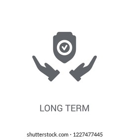 long term protection icon. Trendy long term protection logo concept on white background from Insurance collection. Suitable for use on web apps, mobile apps and print media.