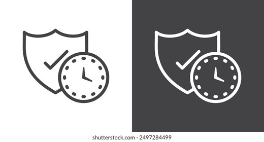 Long term protection icon vector logo set collection for web app ui