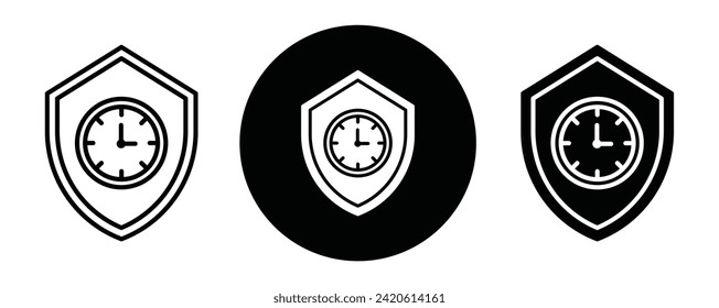 Long term protection outline icon collection or set. Long term protection Thin vector line art
