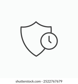 Long term protectionline in Thin line black color. flat simple vector symbols illustration.