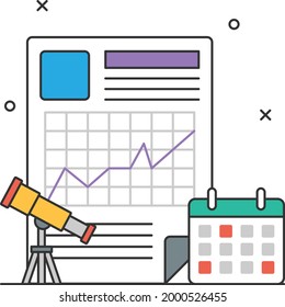 Long Term Small Business Strategies and Planner Concept Vector Icon Design, Business Strategy Symbol, Marketing plan Sign, administration and operational management Stock illustration