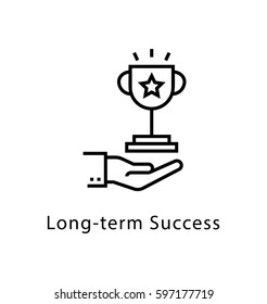 Long Term Success Vector Line Icon 