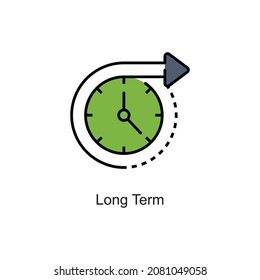 Long Term vector fill outline Icon. Pixel Perfect. For Mobile and Web. stock illustration