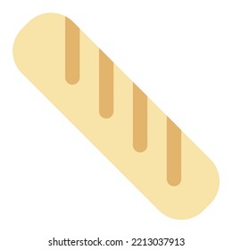 Long thin baked baguette stick