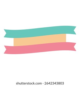 Long Thin Banner Strips in Colorful Pastel Shades