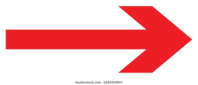 
Long and thin red arrow isolated on a transparent background. Straight vector arrow icon.