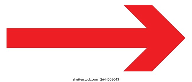 
Long and thin red arrow isolated on a transparent background. Straight vector arrow icon.