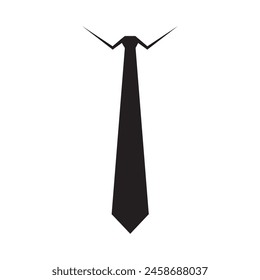 Long tie vector icon. Professional business man dress code tie icon, silhouette. Necktie Silhouette, vector, icon design. Student's dress code tie vector. Vector illustration.