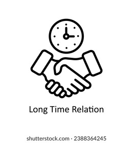 Long time Relation vector outline Icon Design illustration. Business And Management Symbol on White background EPS 10 File