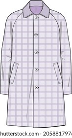 LONG TOP COAT WITH PATTERN FOR BOYS AND MEN WINTER WEAR VECTOR