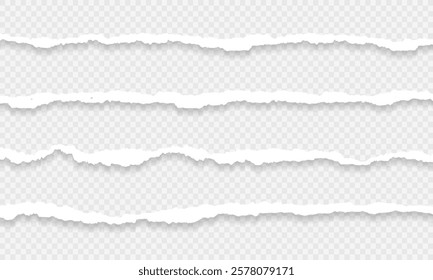 Long torn paper transparent background