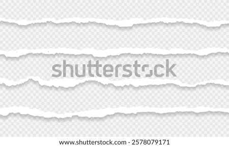 Long torn paper transparent background