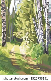 Long trail in the big forest
