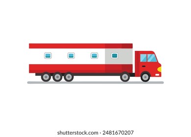 Long Trailer heavy vehicle vector image illustration 