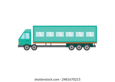Long Trailer heavy vehicle vector image illustration 
