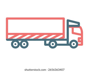 Ilustración vectorial larga de la vista lateral del camión del Avance para los Diseños del Transporte