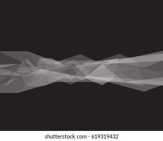 Long triangular  banner, polygonal vector illustration