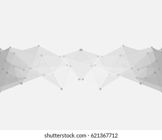 Long triangular  banner, polygonal vector illustration