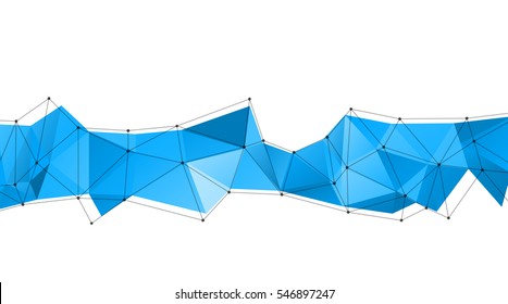 Long triangular trendy banner. Polygonal vector illustration