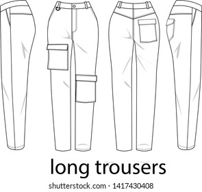 long trousers vector for lady template