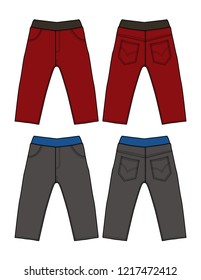 
long trousers vector template