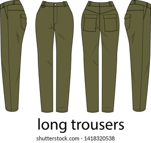 long trousers vector template for lady