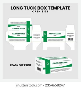 Plantilla de empaquetado de caja larga