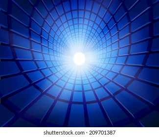 Long tunnel. Vector illustration.