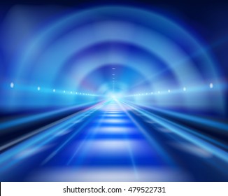 Long tunnel. Vector illustration.