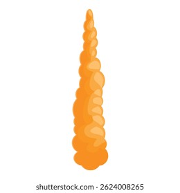 Long turmeric root with a rough texture is isolated on a white background