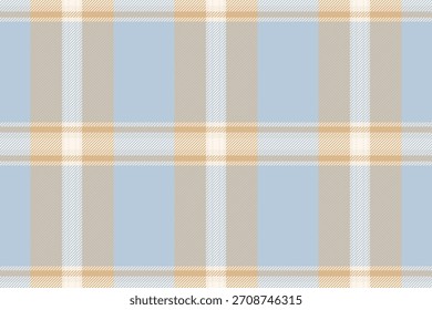Tejido de Vector largo sin costuras, encantador patrón de fondo de tartán. Textura a cuadros de tela a cuadros de comedor en paleta de colores de madera clara y corpulenta.