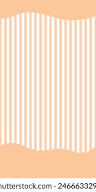 Long vertical banner frame with cute orange stripes and wave shape