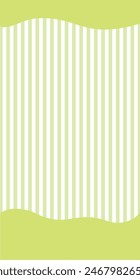 Long vertical banner frame with Fresh yellow-green stripes and wave shape