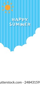 Lange vertikale quadratisch gestreifte Sommerhimmel, Sonne und Wolken Banner Hintergrund