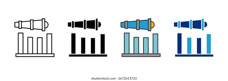 Ícone de exibição longa Definir coleção de vários estilos