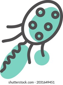 Long virus, illustration, vector, on a white background.