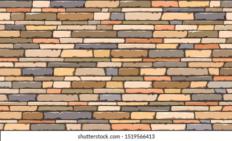 a long wall of long natural colored stones