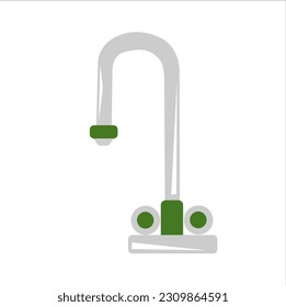 Long water faucet flat vector. faucet vector. white background