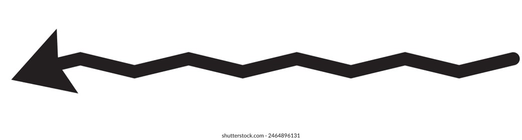 Long wave or curve Arrow icon, silhouette, vector. Big  arrow, cursor vector. Big arrow for web design. Large arrow vector and icon. Vector illustration.
