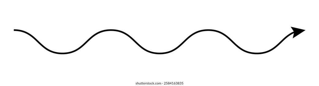 Long wave line arrow icon