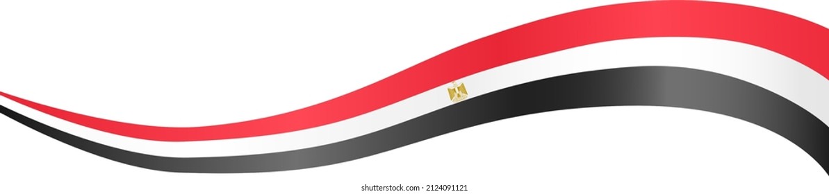 Larga ondulación de la bandera de Egipto aislada en un fondo png o transparente, Símbolo Egipto, plantilla para banner, tarjeta, publicidad, promoción y afiches de país que coincidan con los negocios, ilustración vectorial