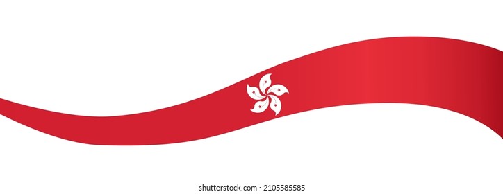 Long waving Hong Kong  flag isolated  on png or transparent background,Symbol of Hong Kong,template for banner,card,advertising ,promote,and business matching country poster, vector illustration