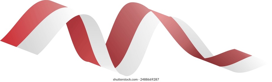 long waving Indonesian flag vector. red and white flags flying with dark and light effects. Indonesian national flag. Independence Day 17 August