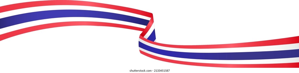 Long waving Thailand flag isolated  on png or transparent background,Symbol Thailand,template for banner,card,advertising ,promote,and business matching country poster, vector illustration